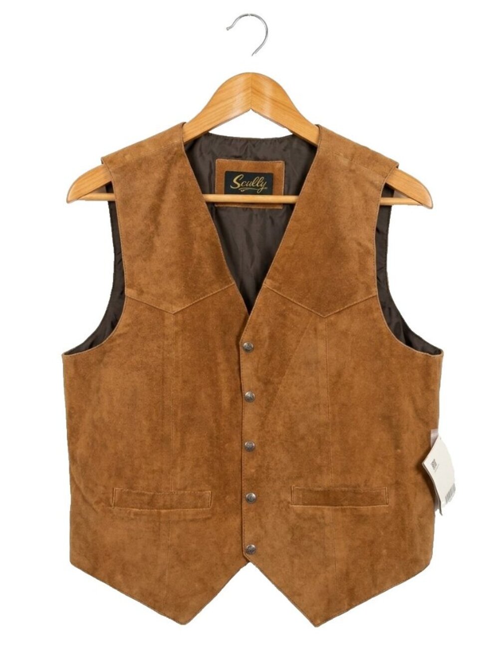 NWT Scully Men's L Large Calf Suede Leather Snap Front Western Vest